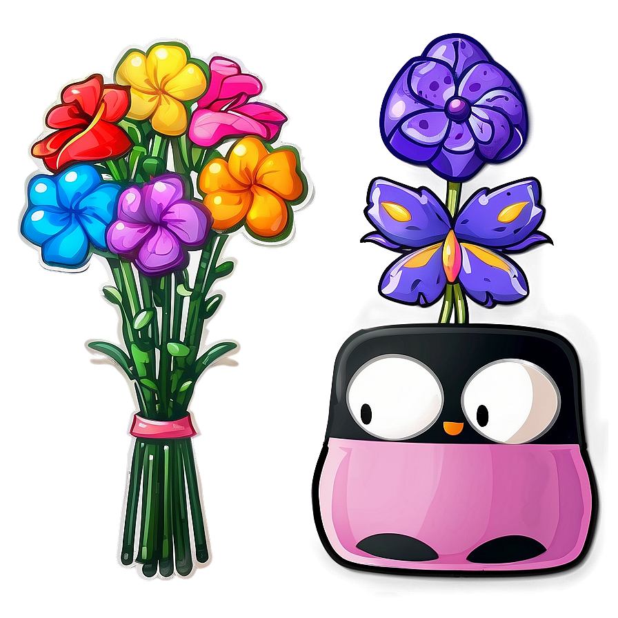 Kawaii Flower Bouquets Png 05062024 PNG Image