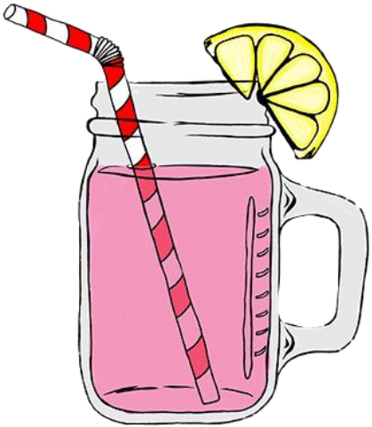 Kawaii Pink Lemonade Mason Jar PNG Image