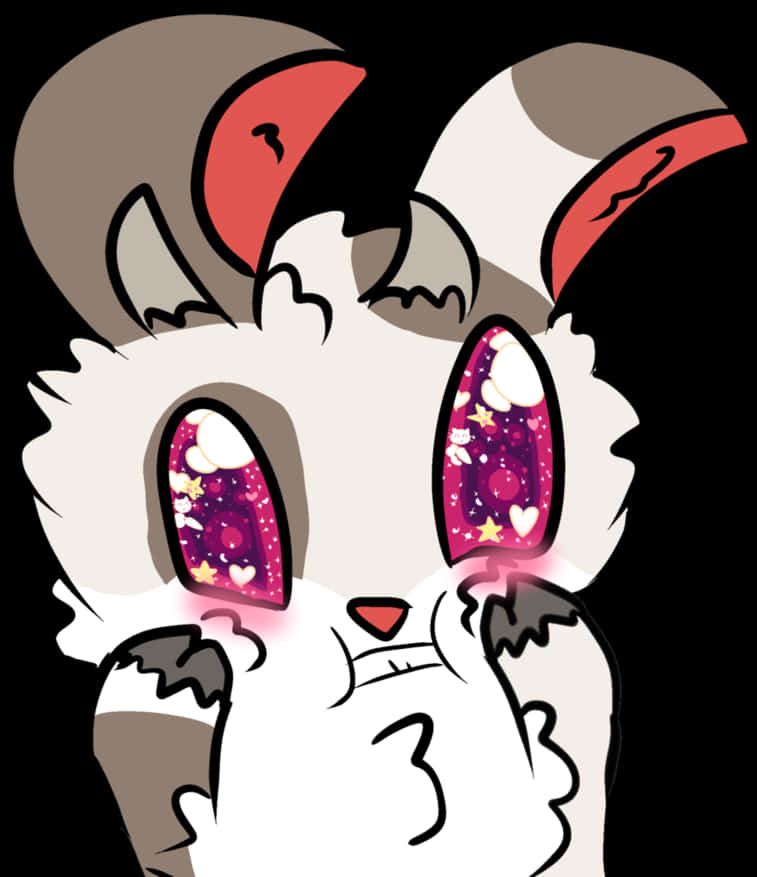 Kawaii Space Bunny Blush PNG Image