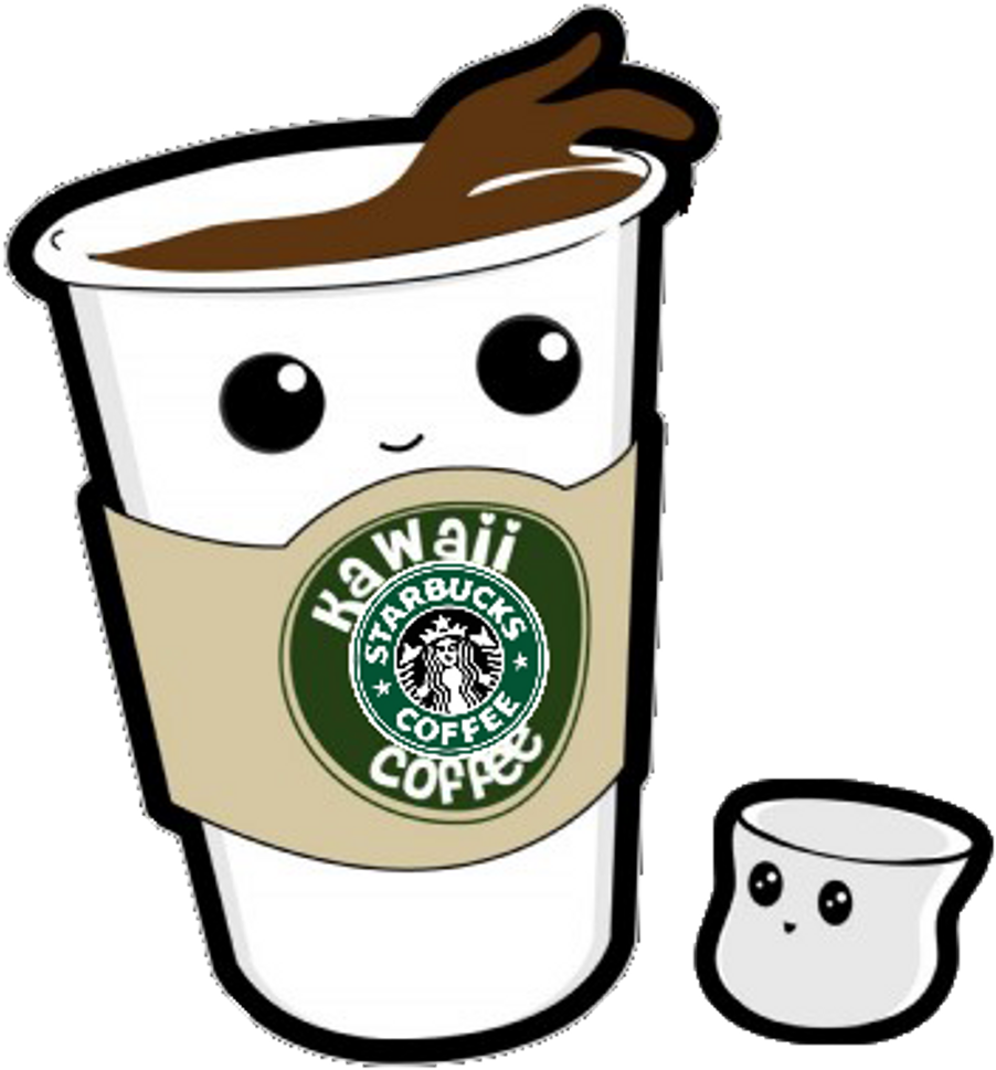 Kawaii Starbucks Coffee Cup Character PNG Image