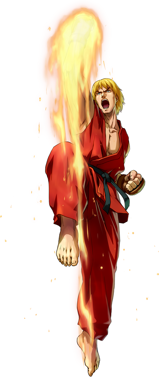 Ken Masters Shoryuken Flame PNG Image