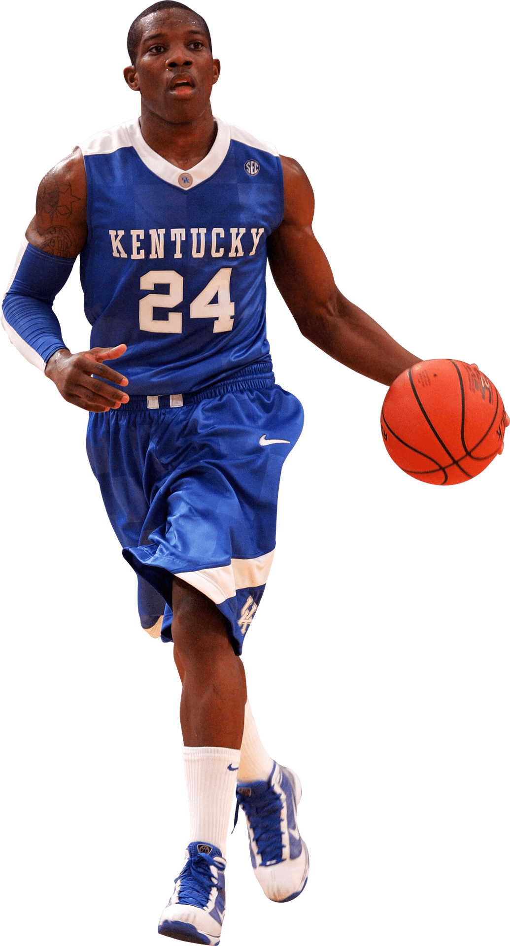 Kentucky Basketball Player Dribbling PNG Image