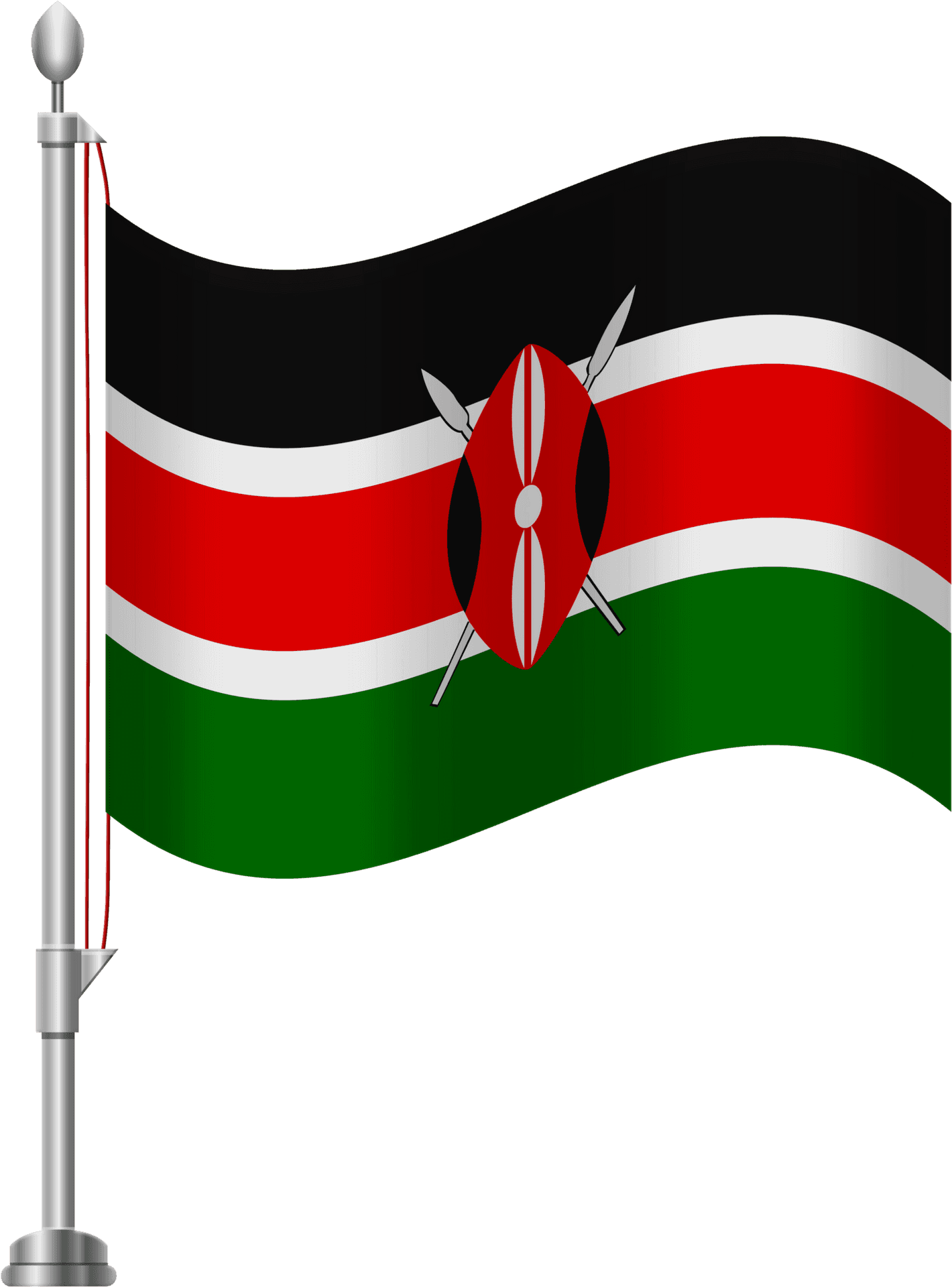 Kenyan Flagon Pole PNG Image