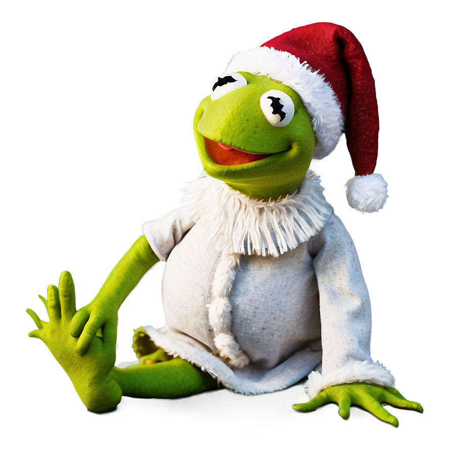 Kermit As Santa Claus Png Vov PNG Image