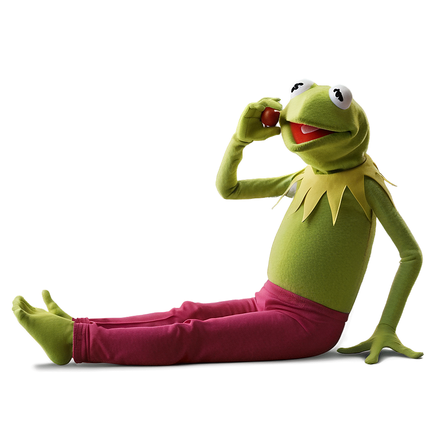 Kermit Doing Yoga Png Qab PNG Image