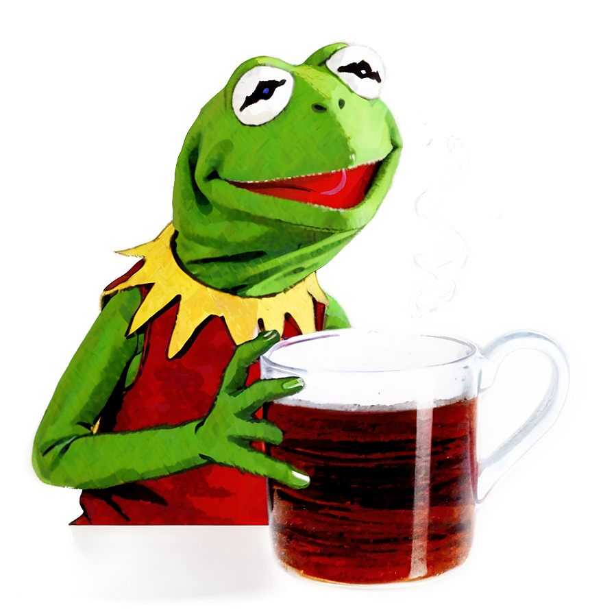 Kermit Drinking Tea Png Plh PNG Image