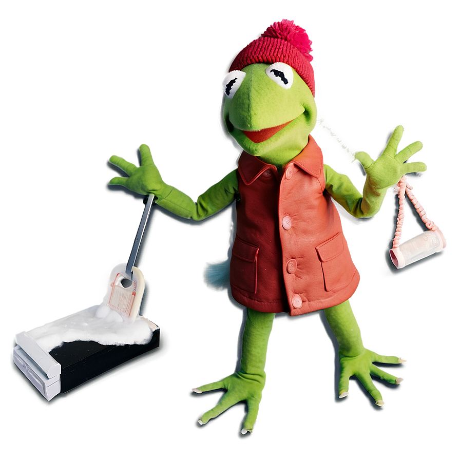 Kermit In Winter Coat Png Gfh PNG Image