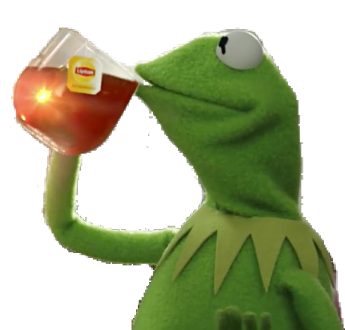 Kermit Sipping Tea Meme PNG Image