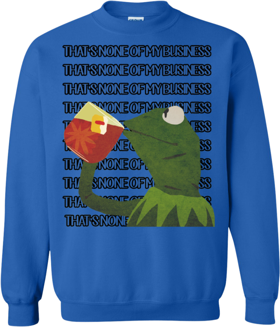 Kermit Tea Meme Sweatshirt PNG Image