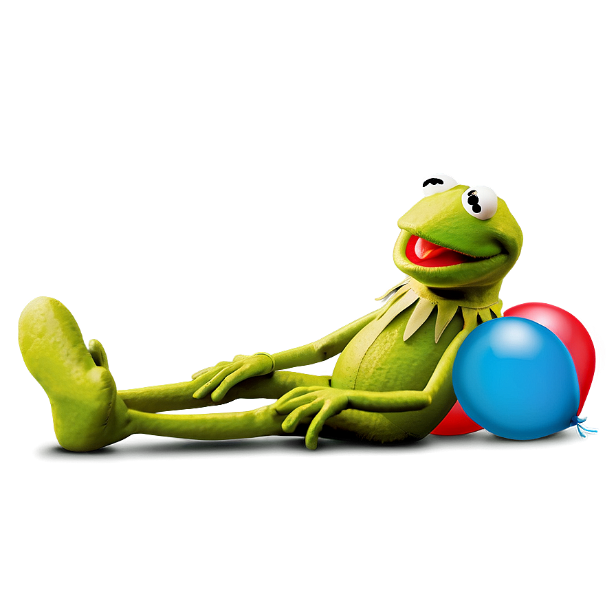 Kermit With Balloons Png Uqf PNG Image