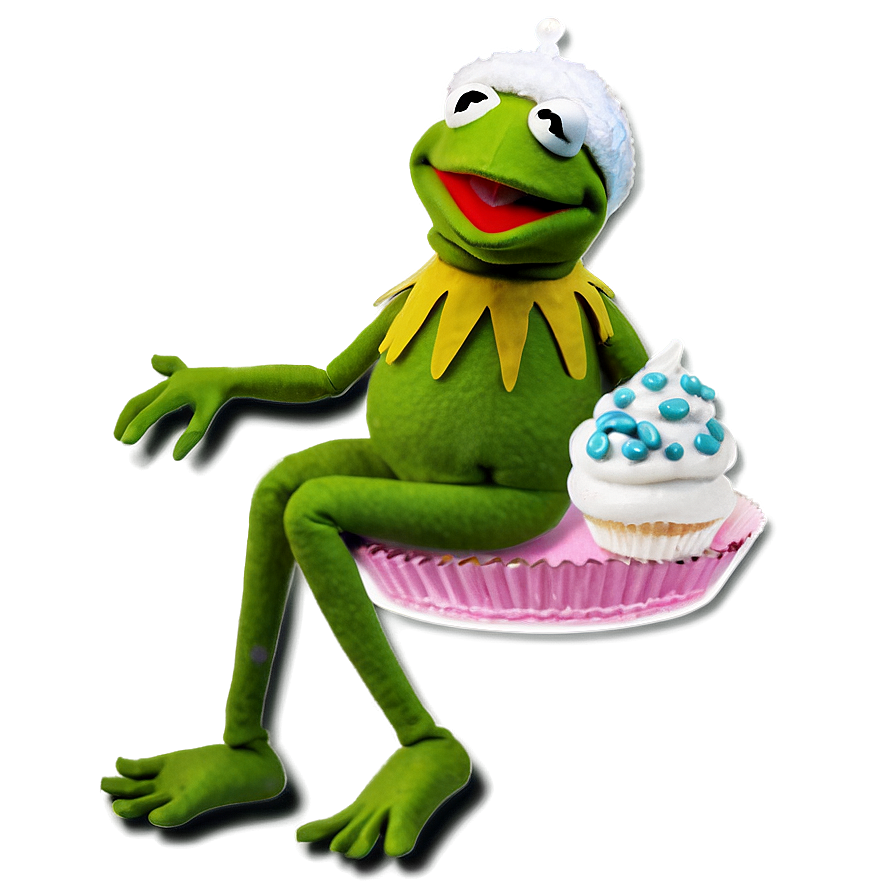 Kermit With Cupcake Png Jay PNG Image