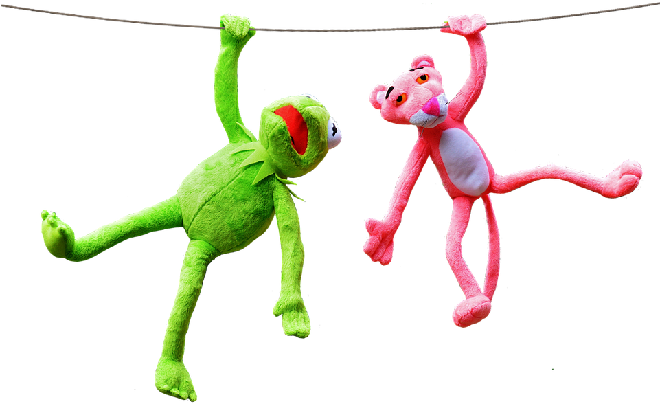 Kermitand Pink Panther Hanging Toys PNG Image