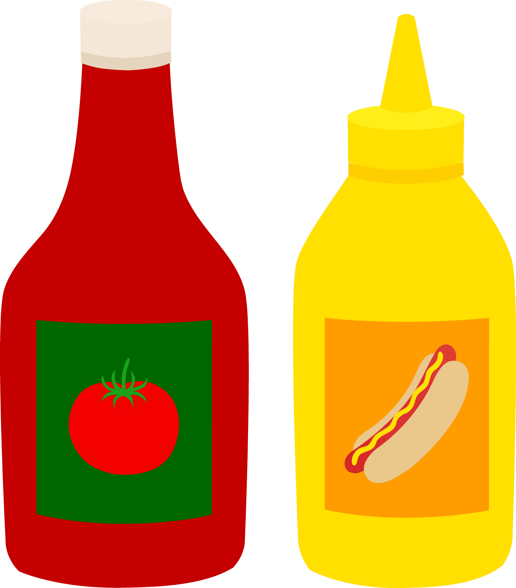 Ketchupand Mustard Bottles PNG Image