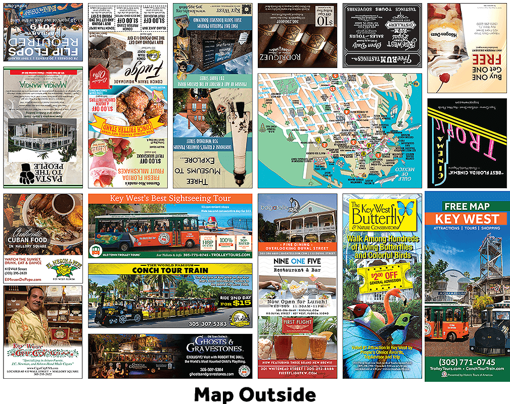 Key West Tourism Advertisements Collage PNG Image