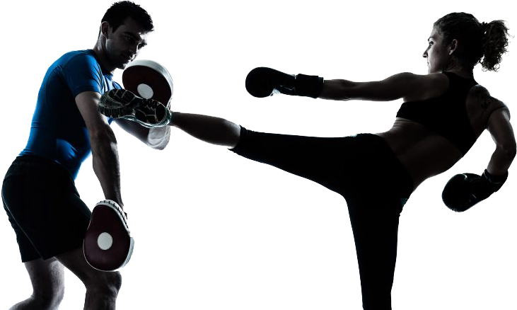 Kickboxing Training Session High Kick Drill PNG Image