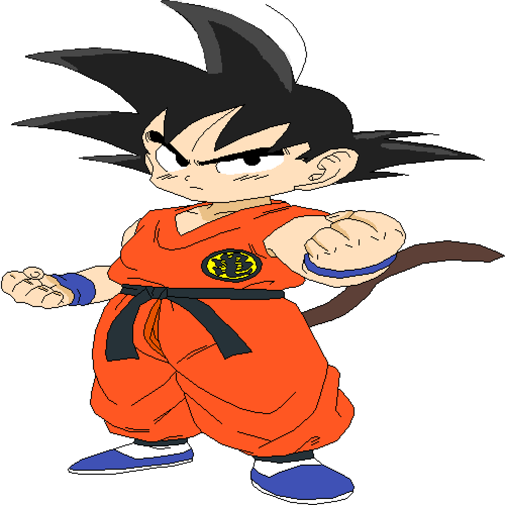 Kid Goku Readyfor Battle PNG Image