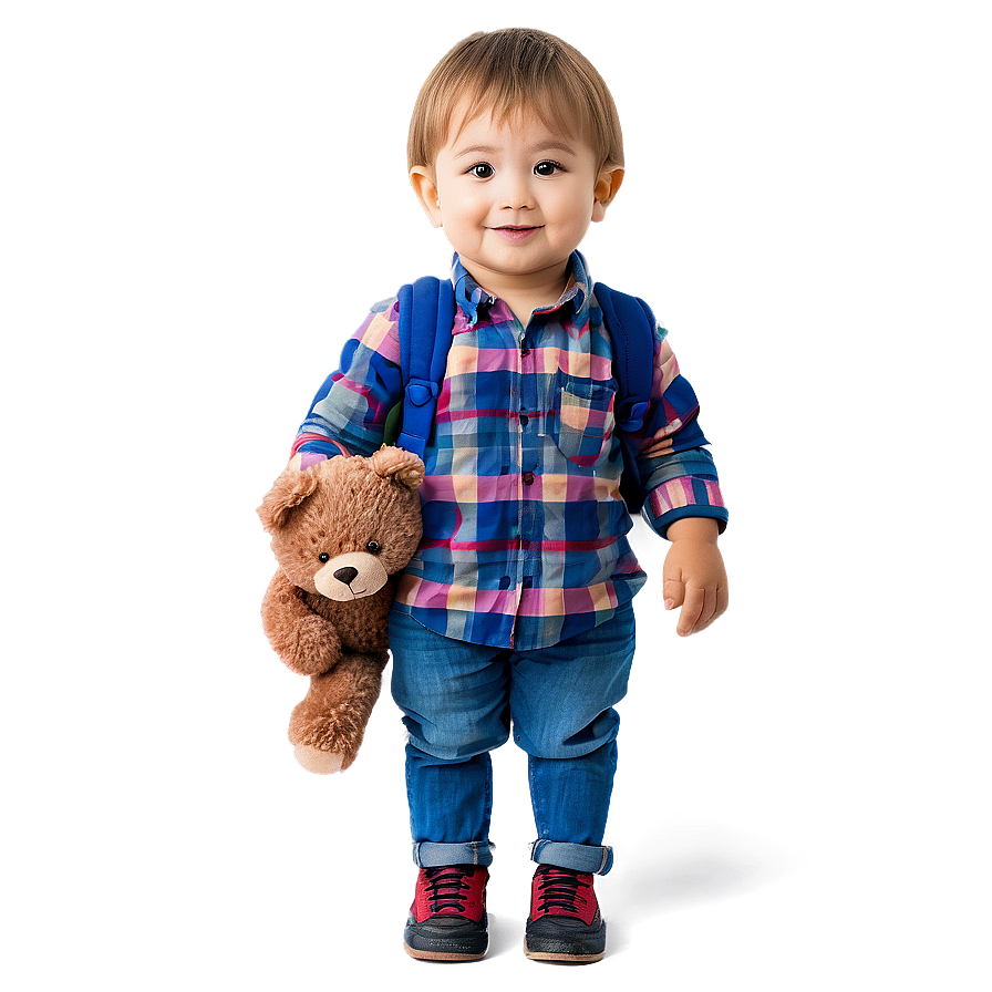 Kid With Teddy Bear Png Ndj PNG Image