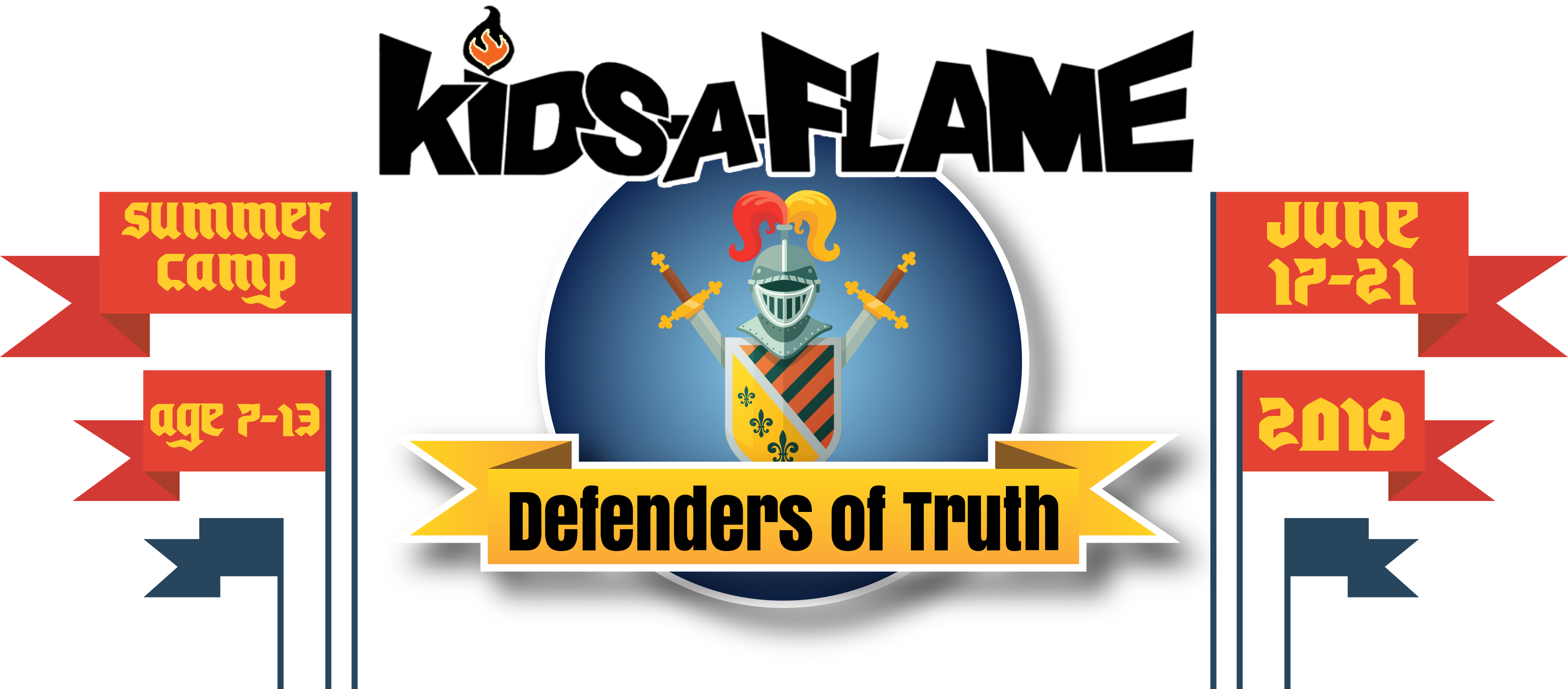 Kids A Flame Summer Camp2019 Banner PNG Image