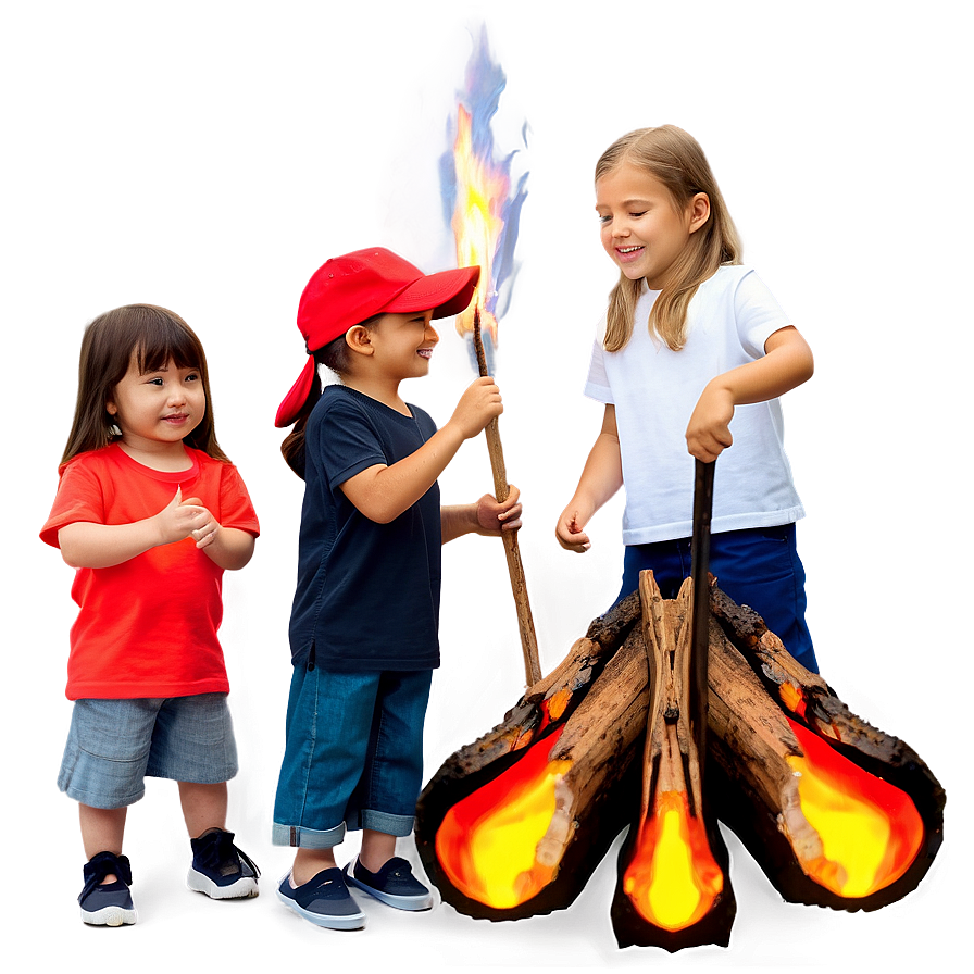 Kids At Campfire Png Vsv PNG Image