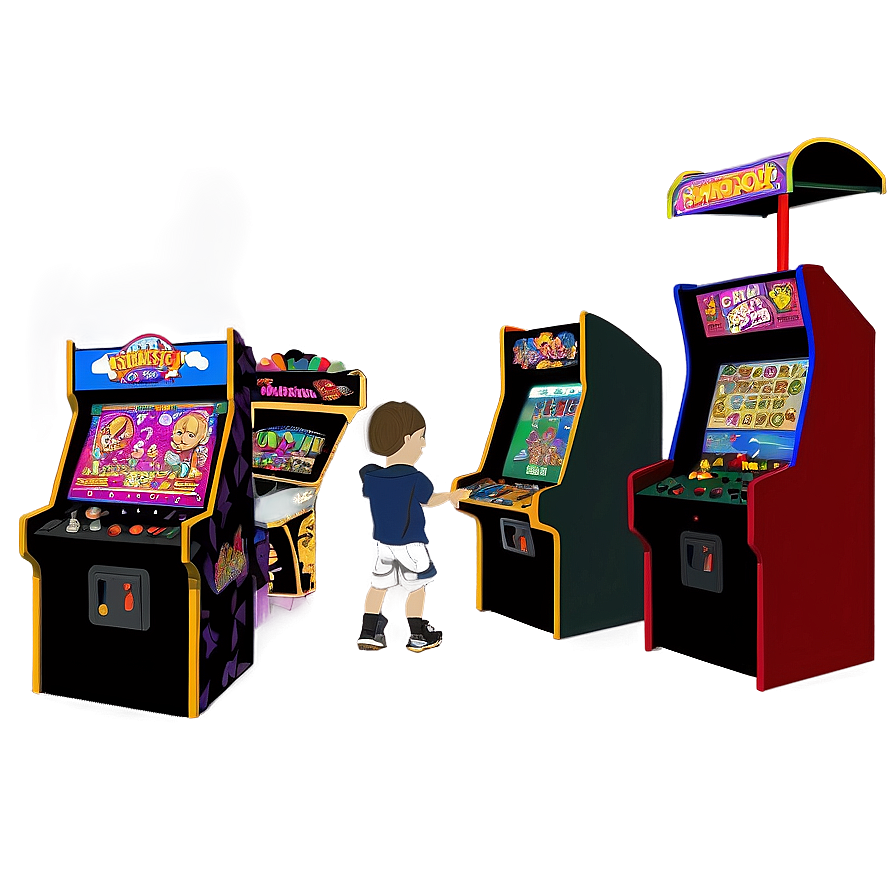 Kids Playing Arcade Games Png Gpk PNG Image