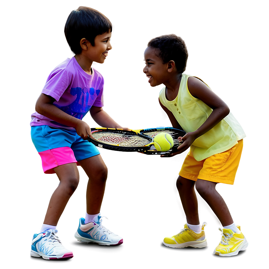 Kids Playing Tennis Png Syq PNG Image