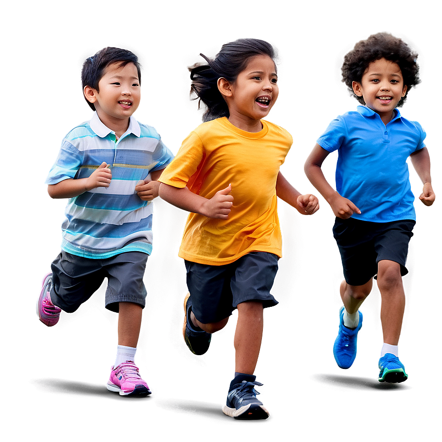 Kids Running Joyfully Png Nba71 PNG Image