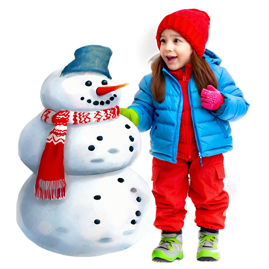 Kids With Snowman Png 05242024 PNG Image