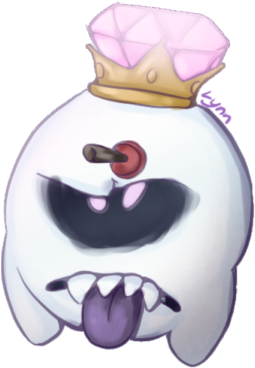 King Boo Crowned Ghost Artwork PNG Image