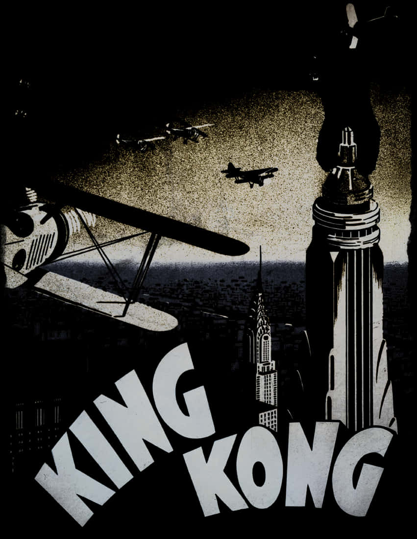 King Kong Classic Movie Poster PNG Image