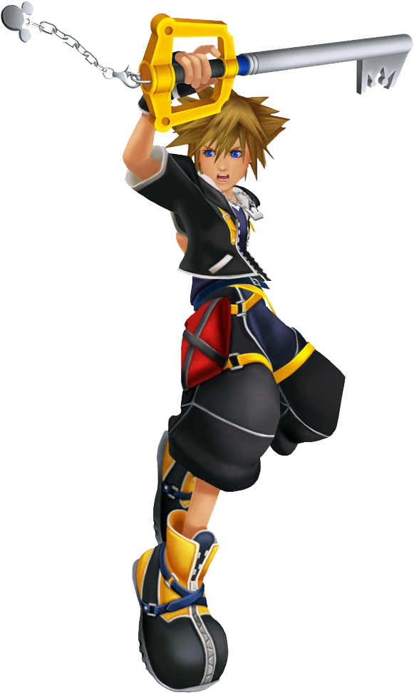 Kingdom Hearts Sora Keyblade Pose PNG Image