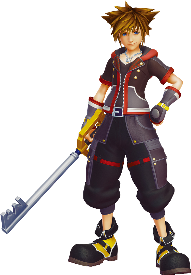 Kingdom Hearts Sorawith Keyblade PNG Image