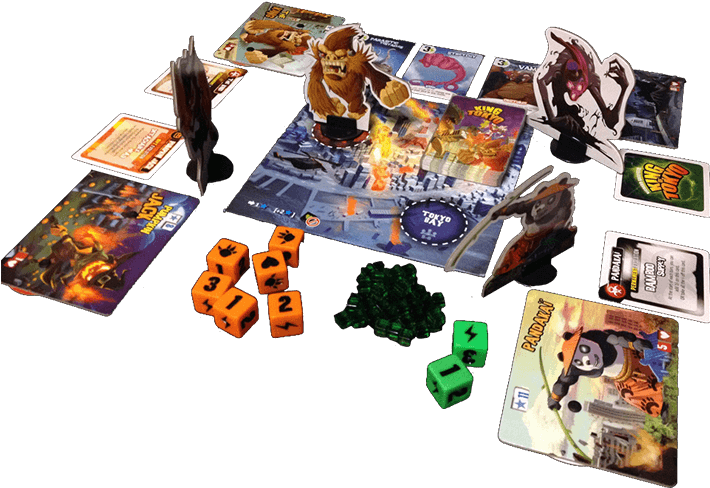 Kingof Tokyo Board Game Setup PNG Image