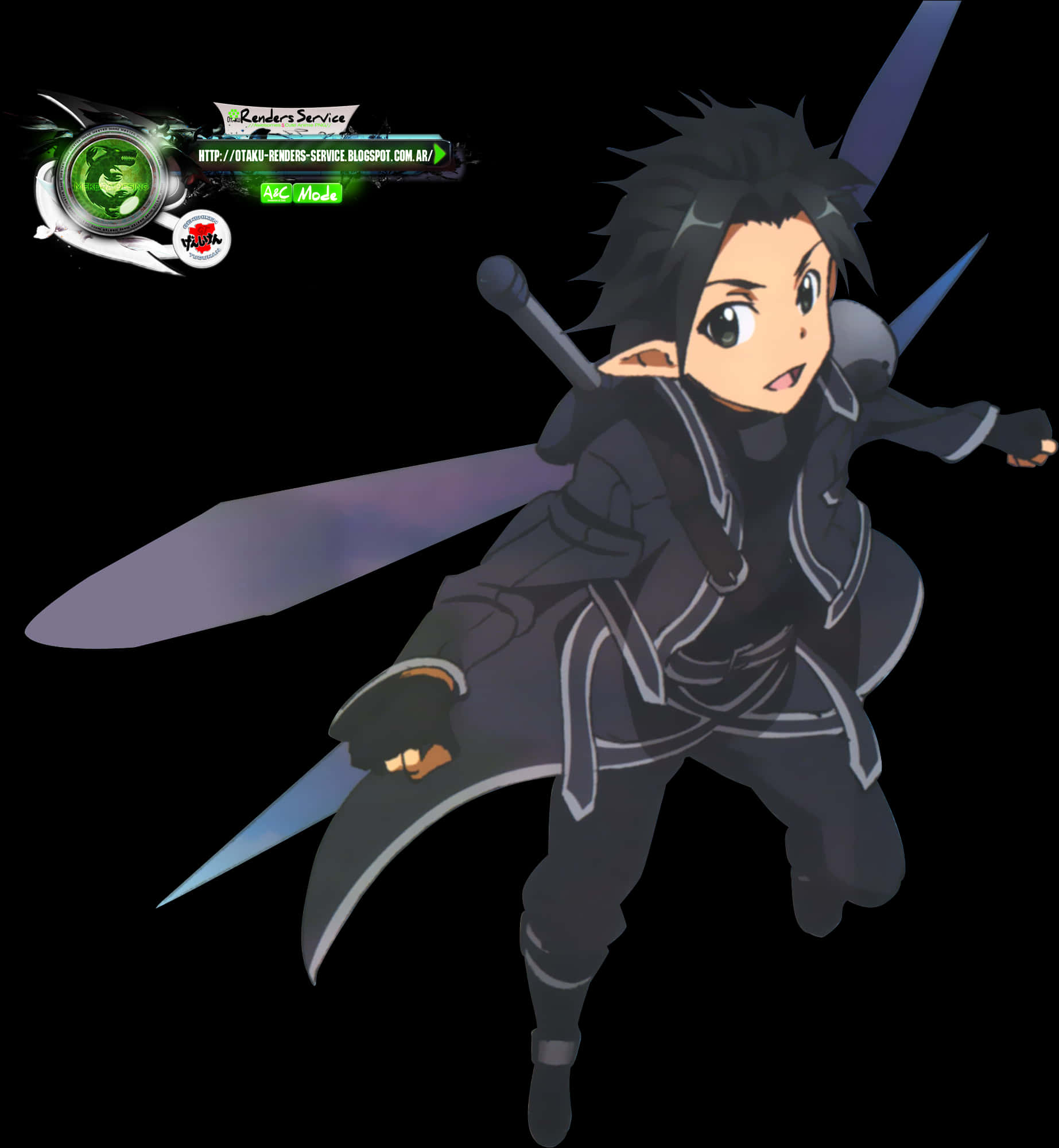 Kirito Dual Wielding S A O Character PNG Image