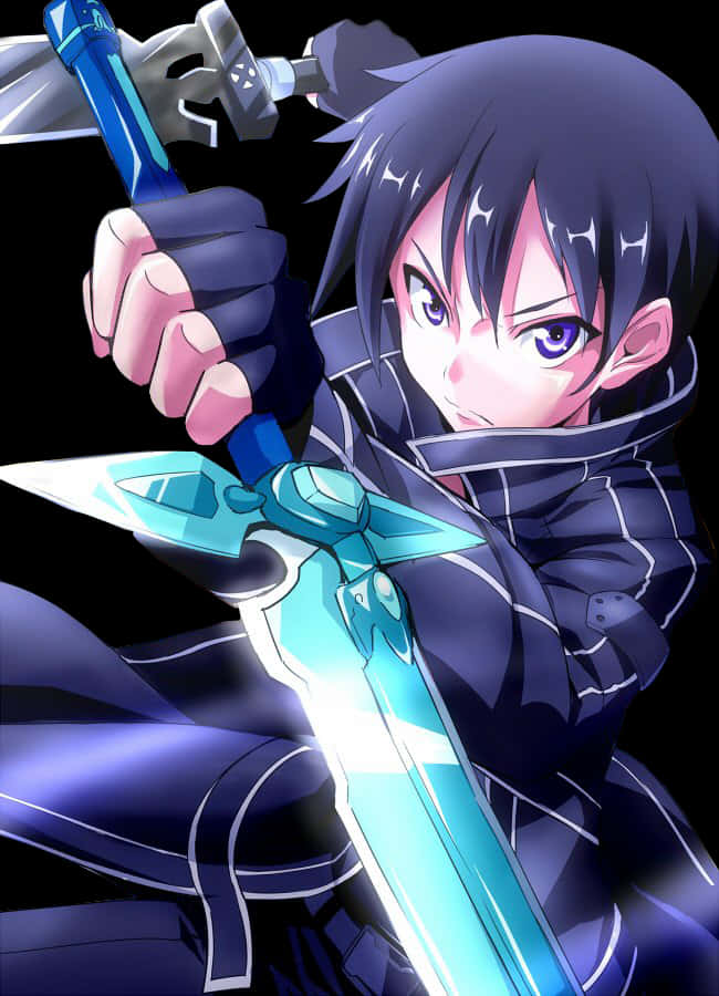 Kirito Dual Wielding Swords PNG Image