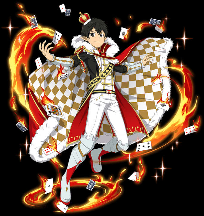 Kirito Magician Flames Cards PNG Image