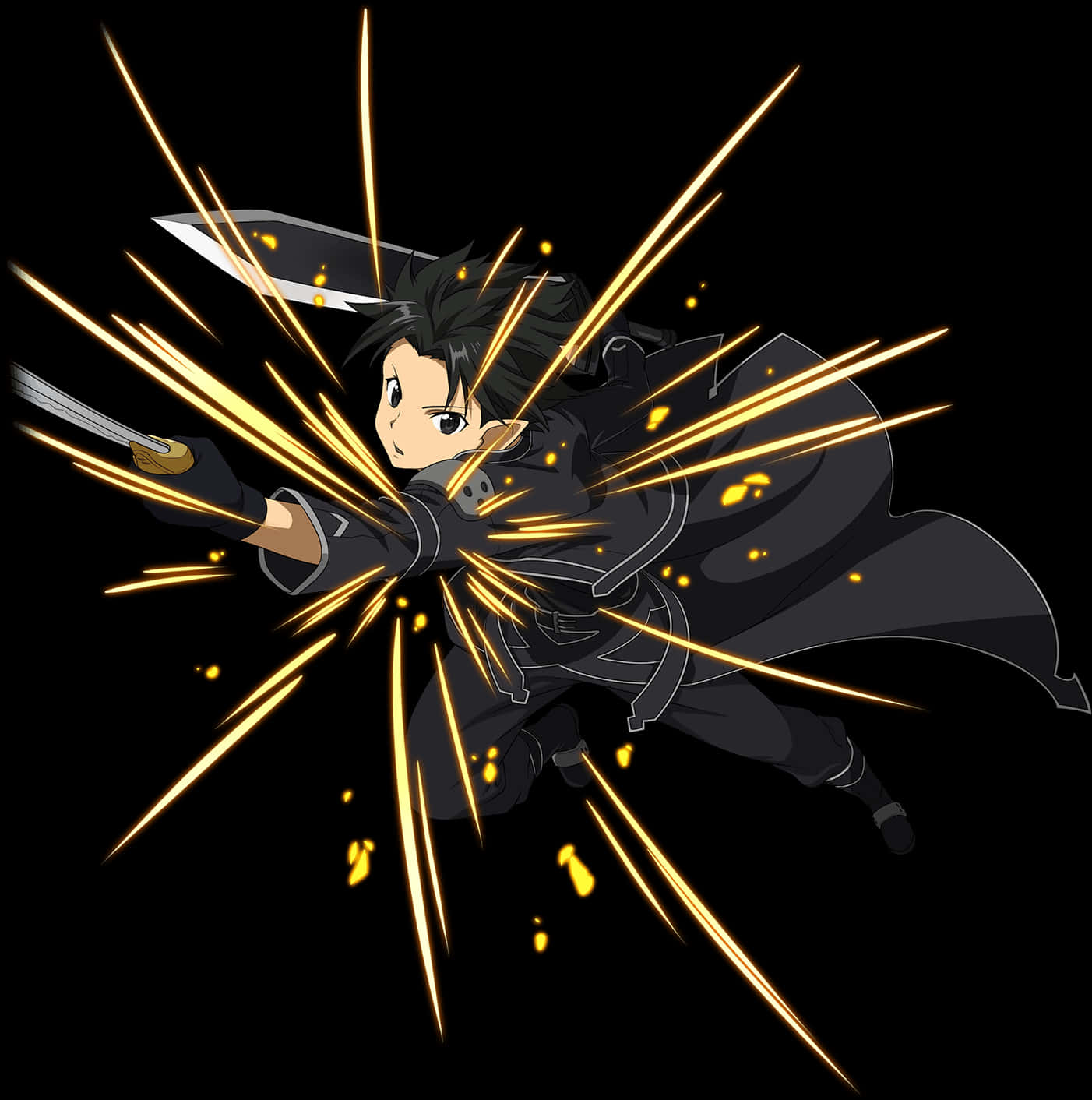 Kirito Sword Art Online Action Pose PNG Image