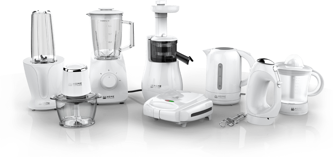 Kitchen Appliance Collection White PNG Image