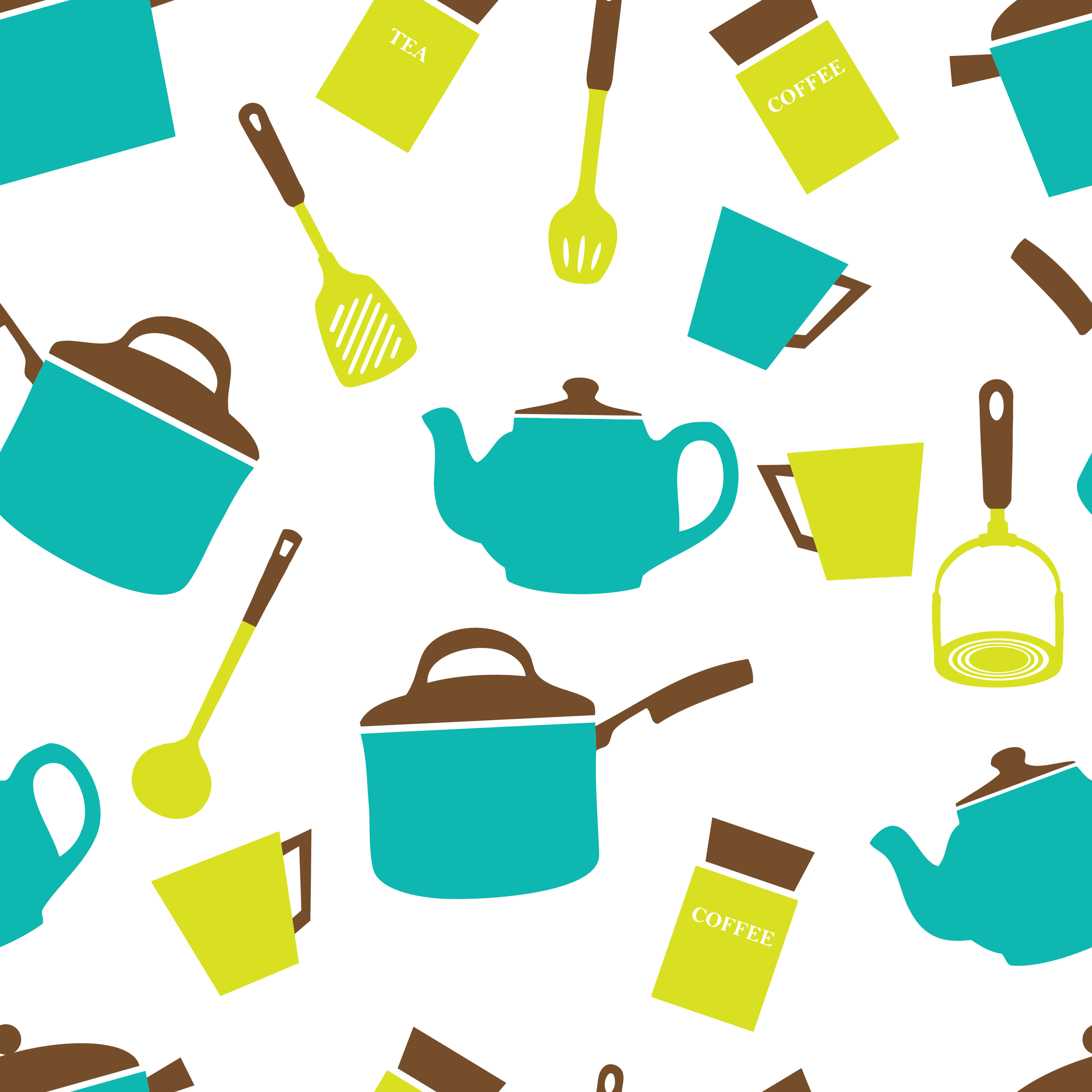 Kitchenware Pattern Background PNG Image