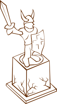 Knight Statue Outline PNG Image