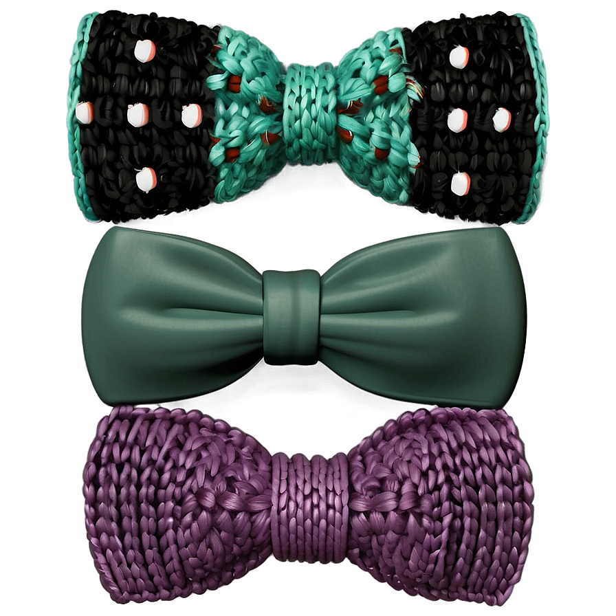 Knit Bow Tie Coziness Png Tww PNG Image