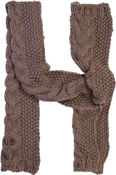 Knitted Brown Cable Scarf PNG Image