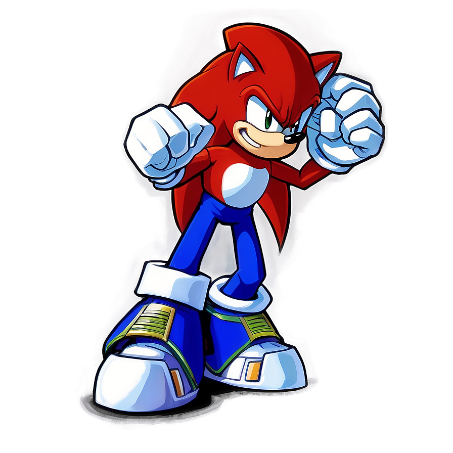 Knuckles' Bold Stance Png Wig66 PNG Image