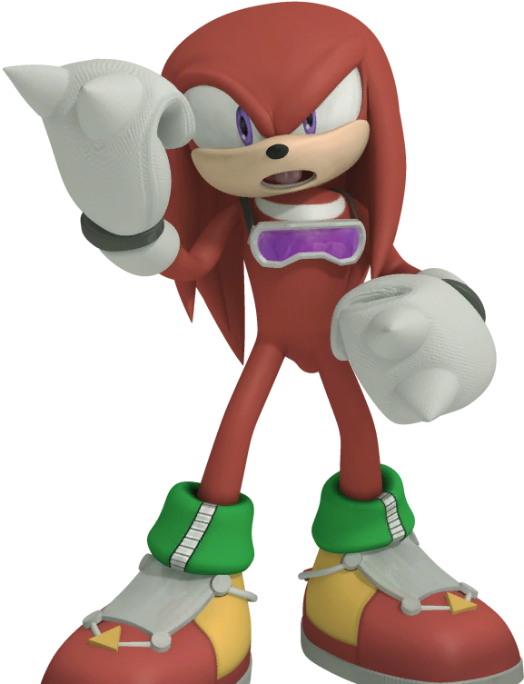 Knuckles The Echidna Assertive Pose PNG Image