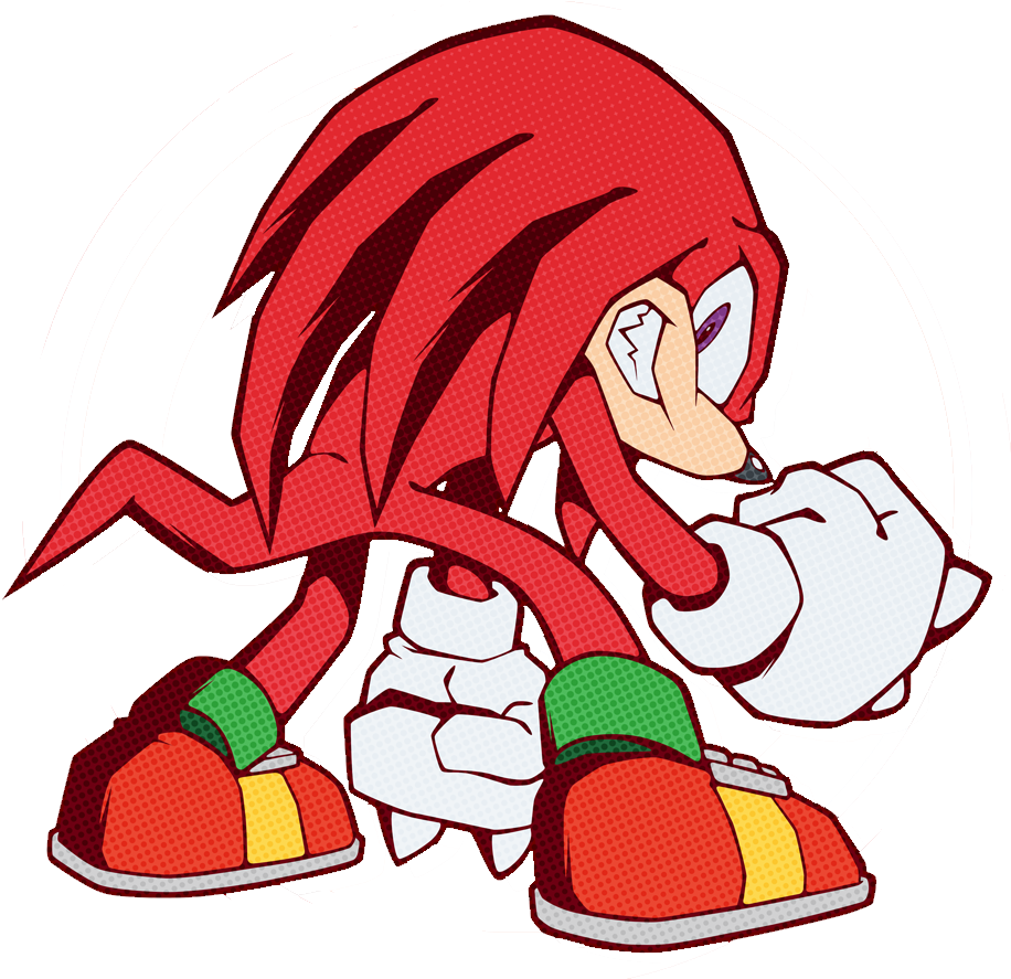 Knuckles The Echidna Classic Pose PNG Image