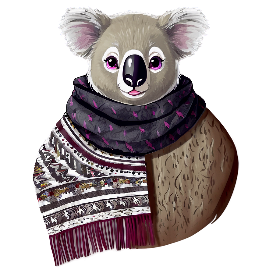 Koala Winter Scarf Png 06112024 PNG Image