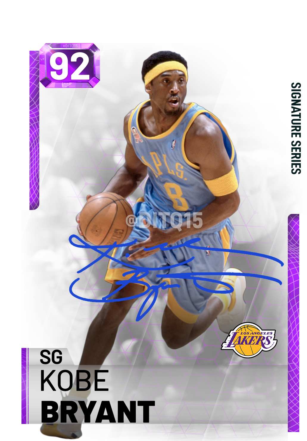 Kobe Bryant92 Signature Series Card PNG Image