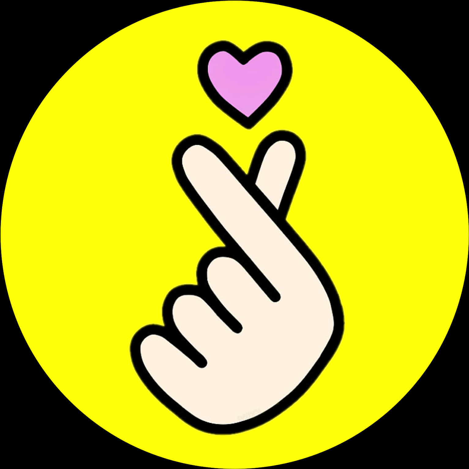 Korean Finger Heart Emoji PNG Image