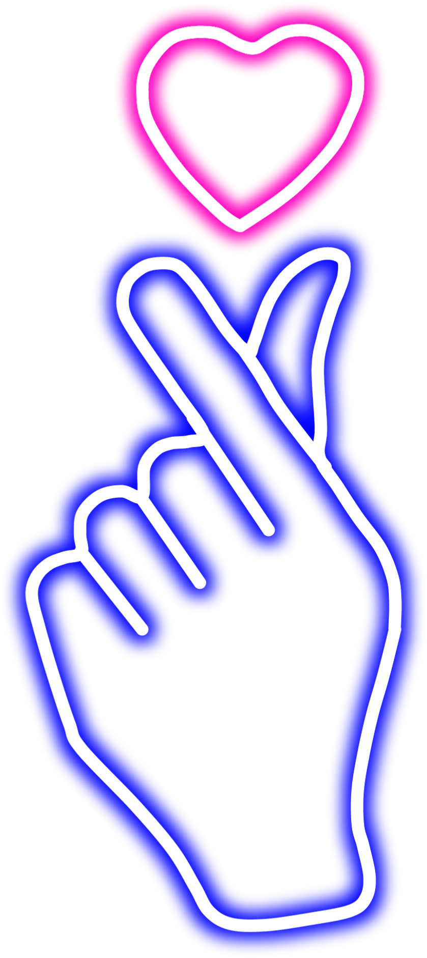 Korean Finger Heart Gesture Graphic PNG Image