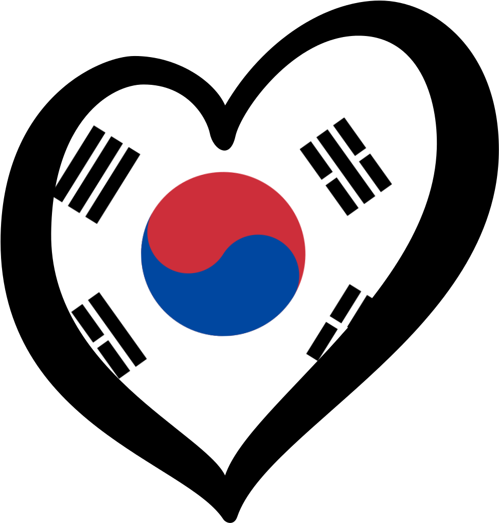 Korean Heart Flag Graphic PNG Image