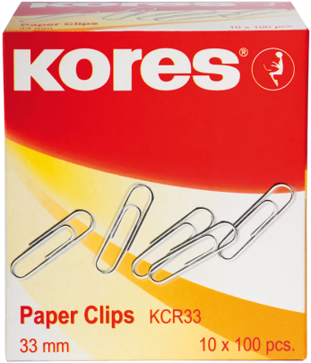 Kores Paper Clips Pack33mm PNG Image